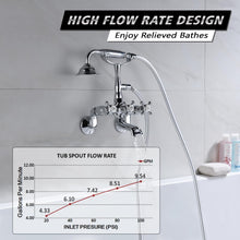 Load image into Gallery viewer, Sumerain Clawfoot Wall Mounted Tub Faucet with Hand Shower in Chrome
