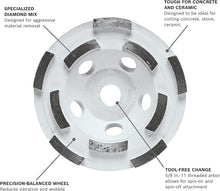 Load image into Gallery viewer, WorldWide Sales Online BOSCH DC410H 4 in. Double Row Segmented Diamond Cup Wheel