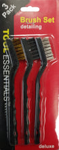 Load image into Gallery viewer, WorldWide Sales Online Tool Essentials 3PC 6" Mini Wire Brush Set with Plastic Handles