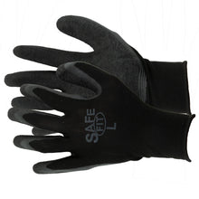 Load image into Gallery viewer, (144 Pairs) Tool Essentials Large Black Latex Coated Palm Knitted Work Gloves