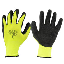 Load image into Gallery viewer, (144 Pairs)Tool Essentials Large Yellow Latex Coated Work Gloves