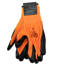 Load image into Gallery viewer, (12 Pairs) Tool Essentials Large Orange Knit Work Gloves with Latex Coated Palms