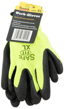 Load image into Gallery viewer, (144 Pairs) Tool Essentials X-Large Yellow Latex Coated Palm Knitted Work Gloves
