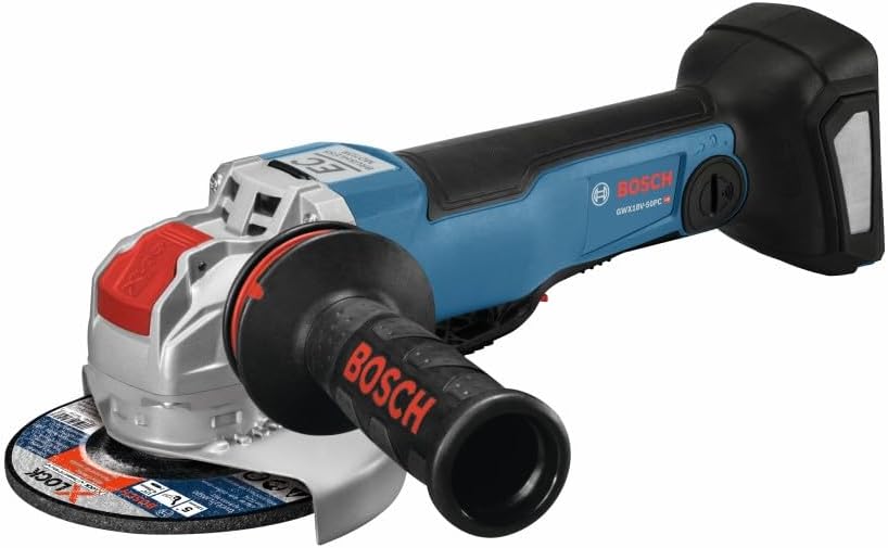 BOSCH GWX18V-50PCN 18V X-LOCK EC Brushless Connected-Ready 4-1/2 In. – 5 In. Angle Grinder with No Lock-On Paddle Switch (Bare Tool)