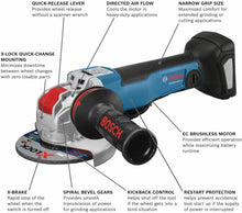 Load image into Gallery viewer, BOSCH GWX18V-50PCN 18V X-LOCK EC Brushless Connected-Ready 4-1/2 In. – 5 In. Angle Grinder with No Lock-On Paddle Switch (Bare Tool)
