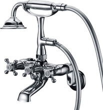 Load image into Gallery viewer, Sumerain Clawfoot Wall Mounted Tub Faucet with Hand Shower in Chrome
