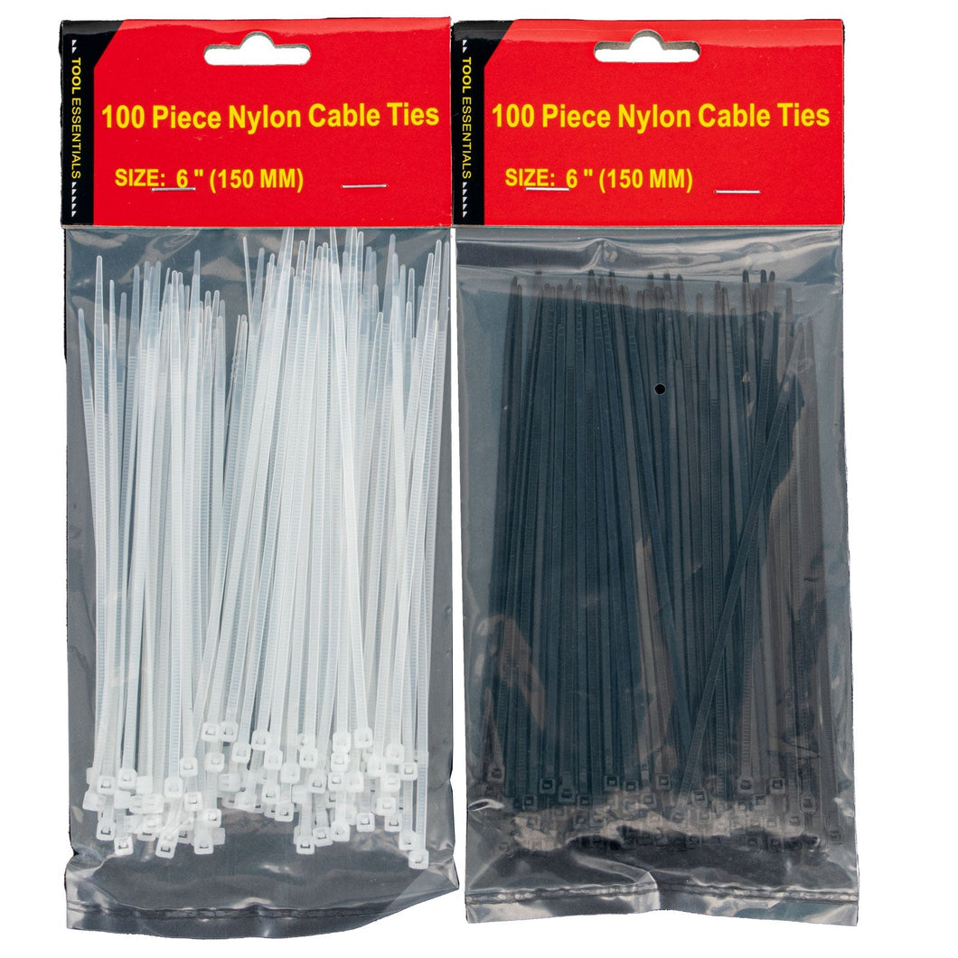 100PC 6 Inch Heavy Duty Self Locking Cable Ties Black