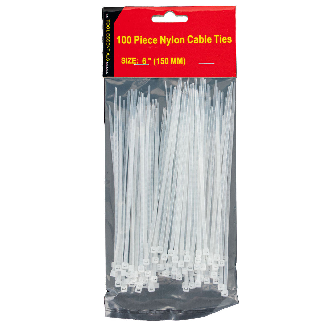 100PC 6 Inch Heavy Duty Self Locking Cable Ties Black or White