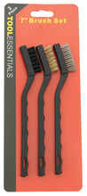 Load image into Gallery viewer, Tool Essentials 3PC 6&quot; Mini Wire Brush Set with Plastic Handles
