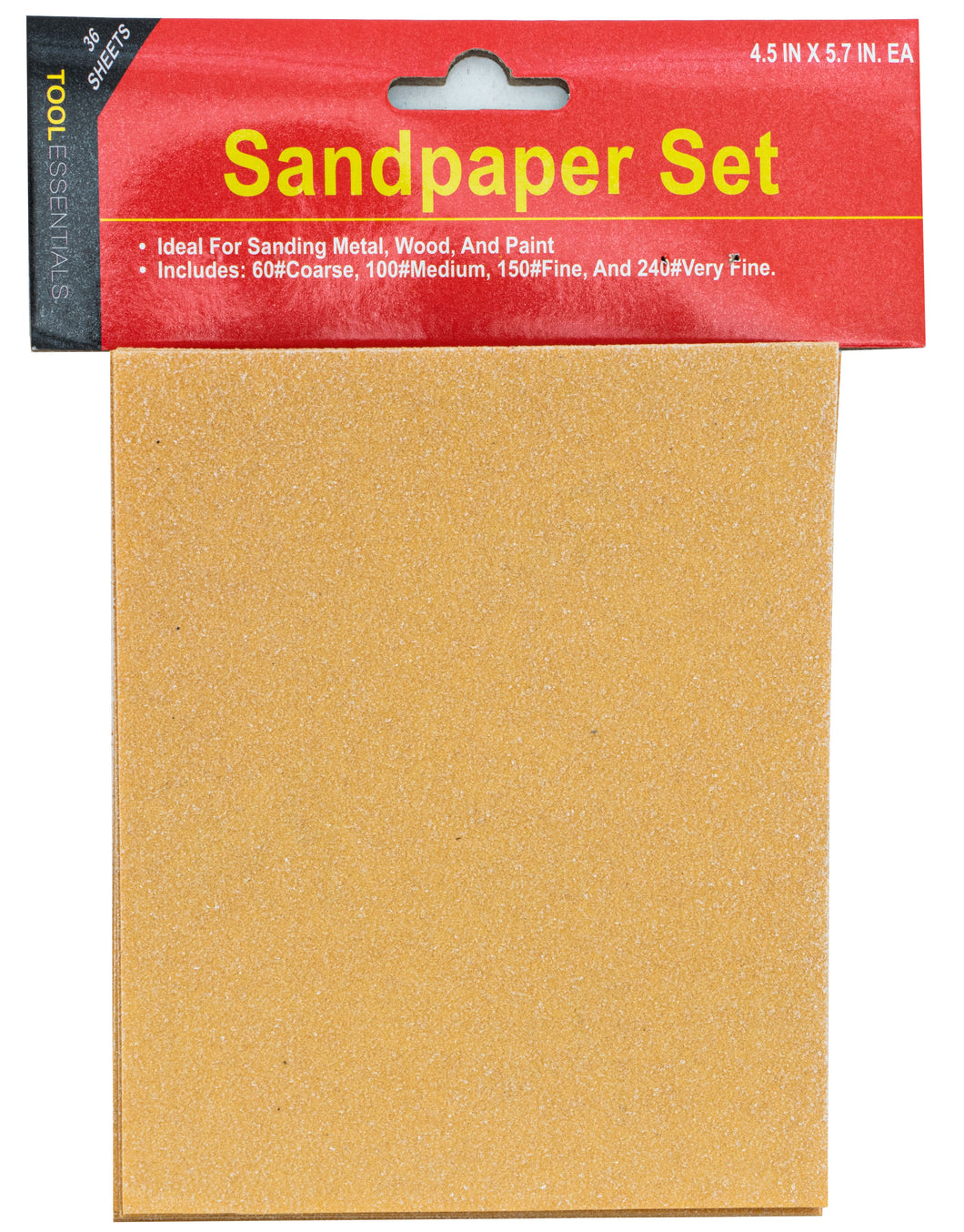 Tool Essentials 36 Pack of Sandpaper Sheets 4.5