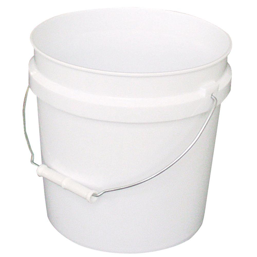 Case of 6 2 Gallon Reinforced White Bucket with Handle Made in the USA