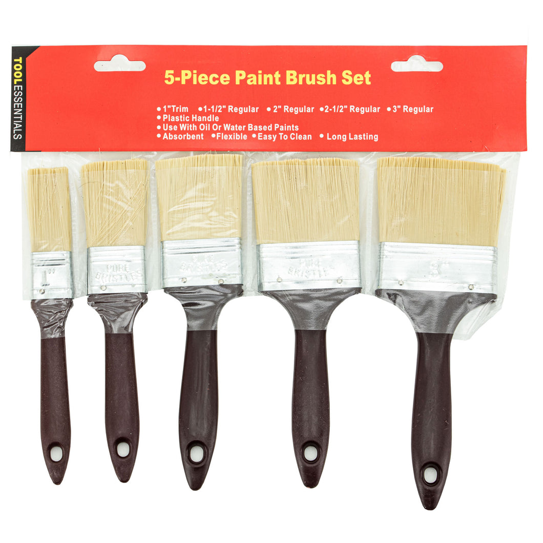 Tool Essentials 5pc Flat Paint Brush Set 1