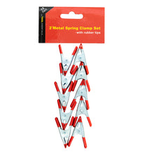 Load image into Gallery viewer, Tool Essentials 10 Pack of 2&quot; Metal Mini Spring Clamps with PVC Tips
