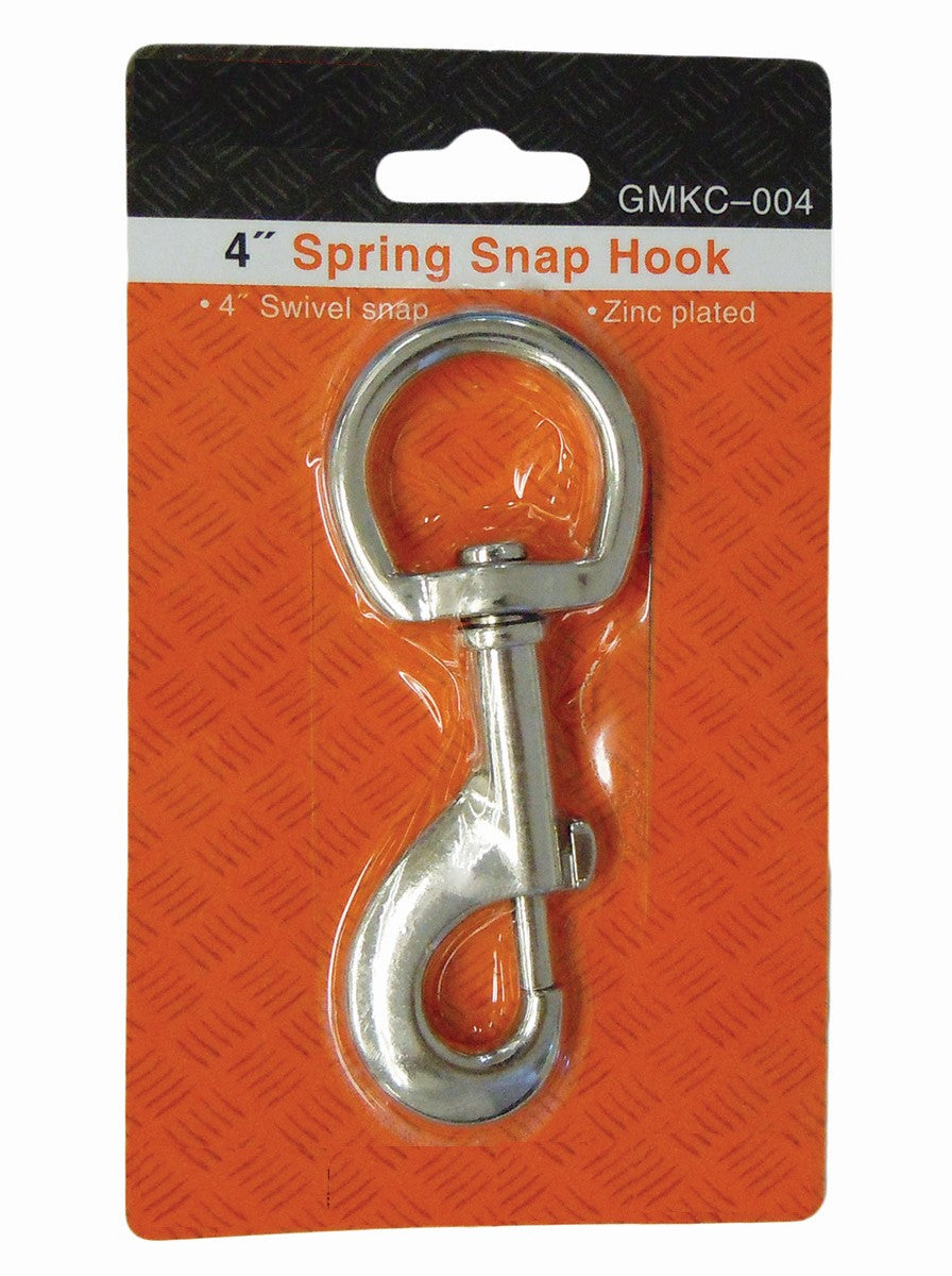 Valley 4 Inch Spring Snap Hook, Zinc Plated, Swivels