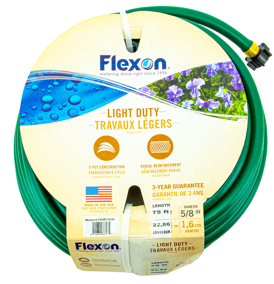 Flex On 75ft Light Duty Garden Hose 5/8