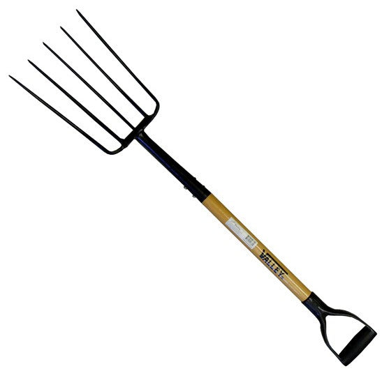 Valley 5 Tine Pitch Fork with 30inch Wood D-Handle