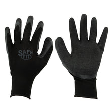 Load image into Gallery viewer, (12 Pairs) Tool Essentials Medium Black Latex Coated Palm Knitted Work Gloves
