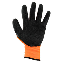 Load image into Gallery viewer, (12 Pairs) Tool Essentials Large Orange Knit Work Gloves with Latex Coated Palms
