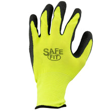 Load image into Gallery viewer, (12 Pairs) Tool Essentials Medium Yellow Latex Coated Palm Knitted Work Gloves
