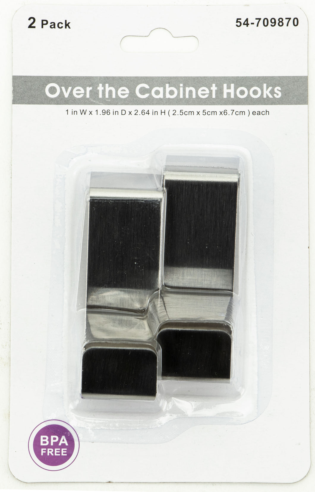 Tool Essentials 2PC Over The Cabinet Door Hooks with Chrome Finish