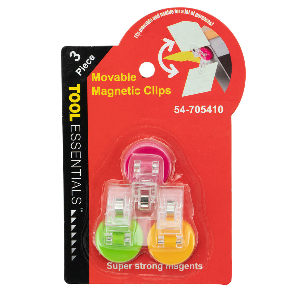 3pc Magnetic Clips Assorted Colors