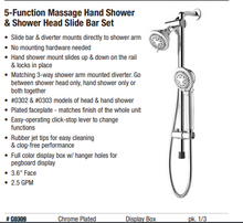 Load image into Gallery viewer, 5 Function Shower Head with Shower Handle Chrome Finish
