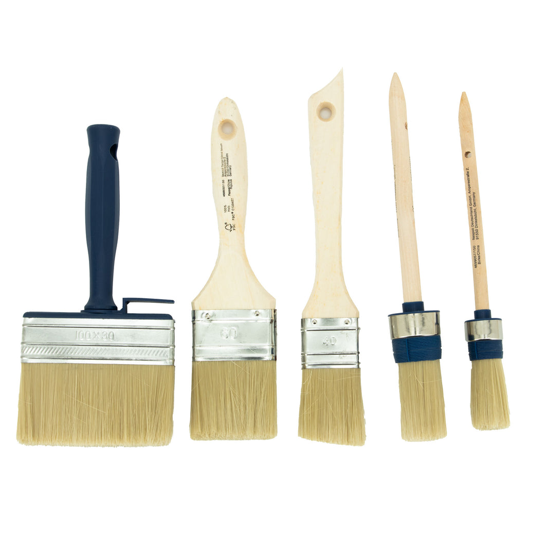 MBS 5PC All Purpose Paint Brush Set for Paint, Lacquer, and Stain