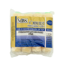 Load image into Gallery viewer, WorldWide Sales Online MBS 4 Pack 4" Mini Roller Cover 1/4" Nap Premium Polyester Fabric
