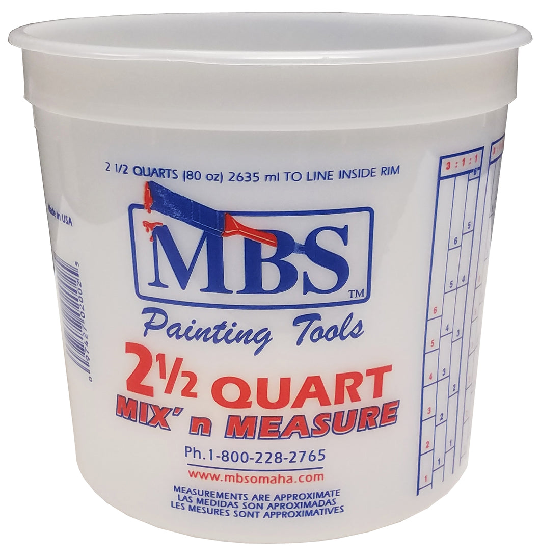 Case of 50 2.5 Quart Mix-N-Measure Bucket, USA MADE