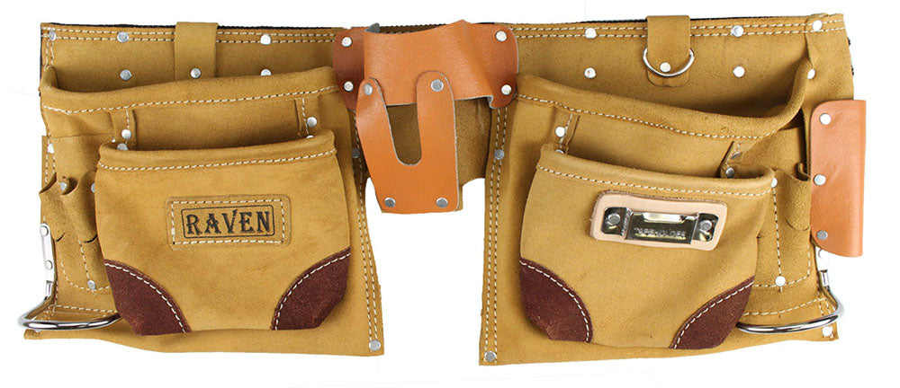 Raven Leather 11 Pocket Tool Pouch with Tool Belt