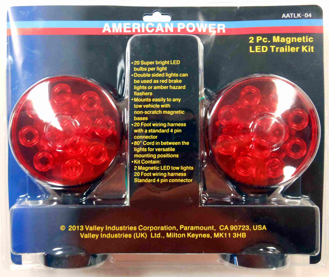 Valley 2pc LED Trailer Light Kit, Reversible Red & Amber Lights