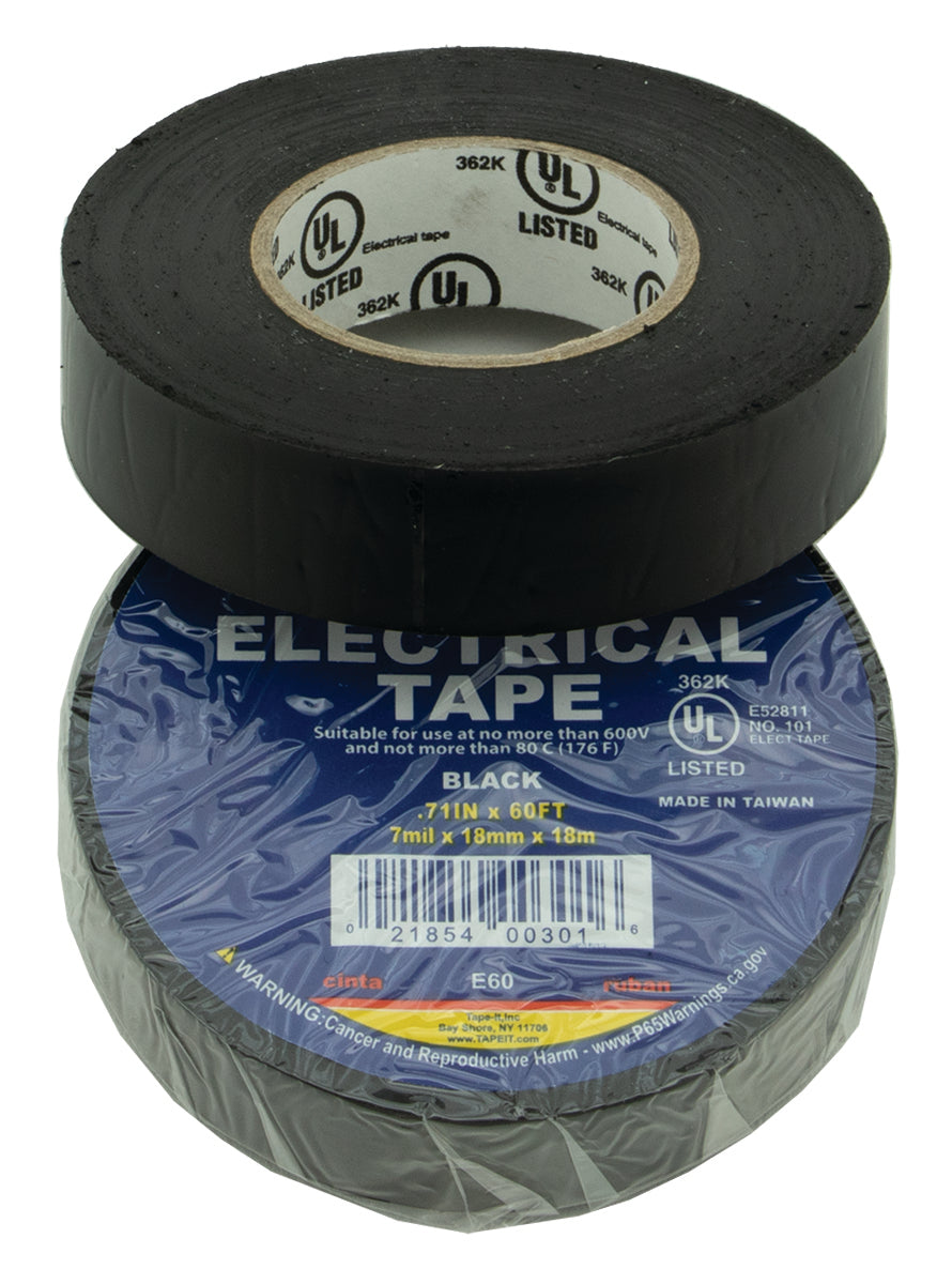 10 Rolls Electrical Tape Black UL LISTED 3/4