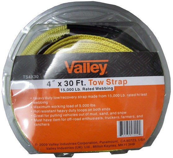 Valley Heavy Duty Tow Strap 30' x 4