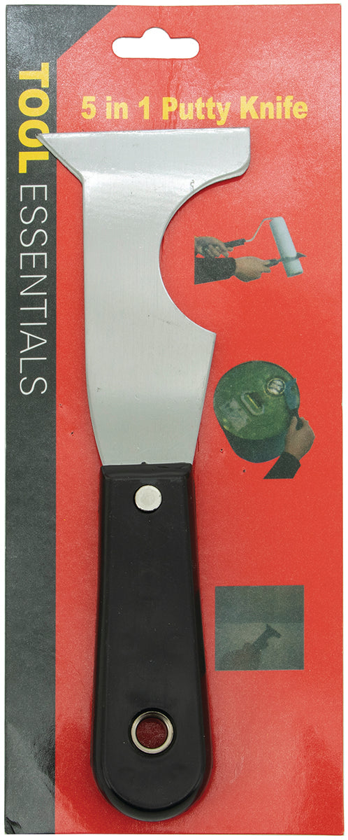 5-IN-1 Putty Knife with Plastic Handle, Painter's Multitool