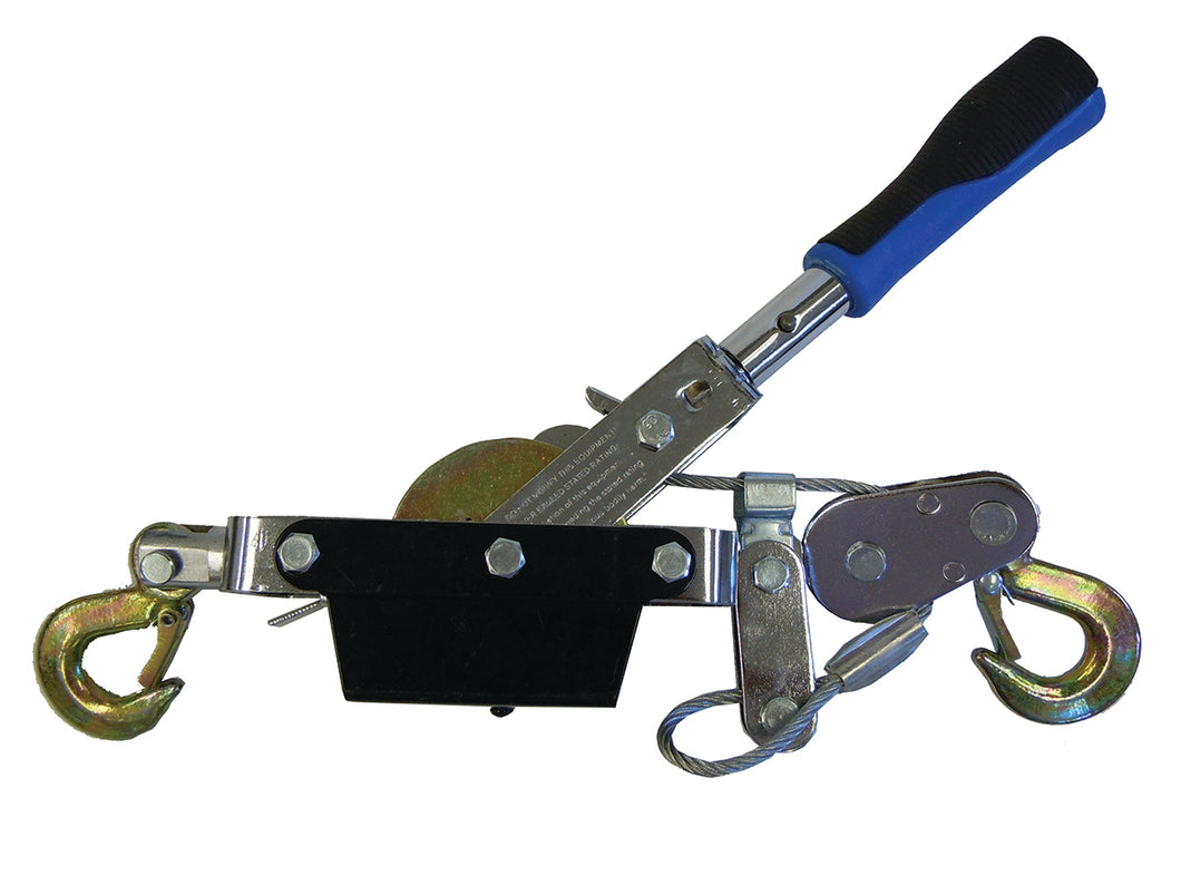 1 Ton Compact Cable Puller with 2 Hooks & Storage Case