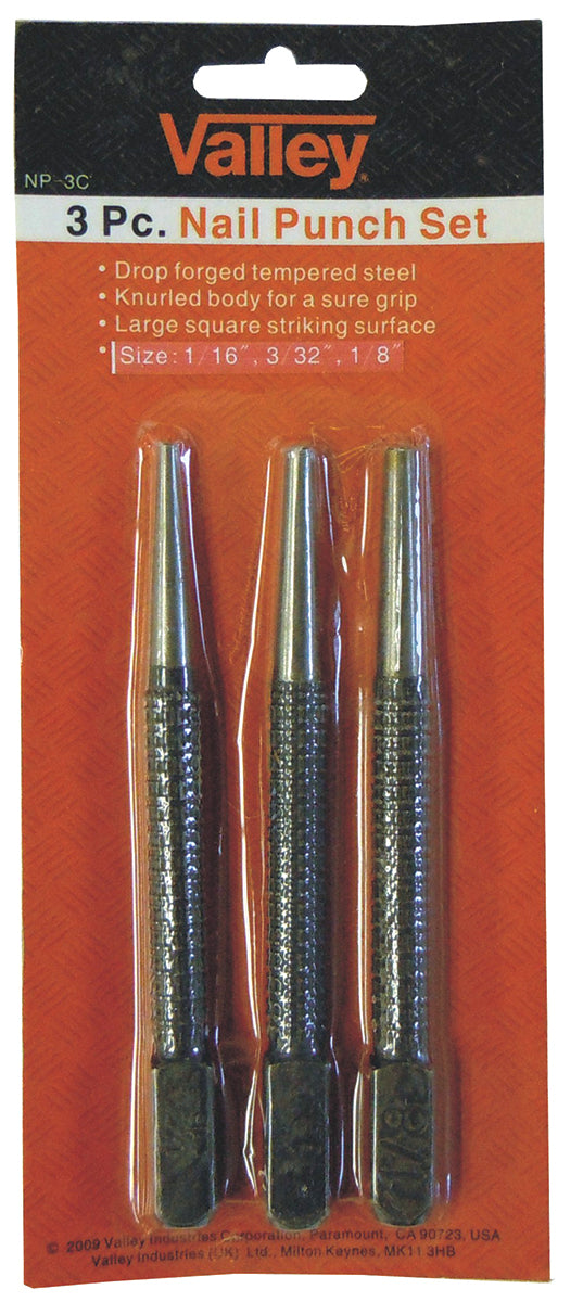 3pc Nail Punch Set 1/16