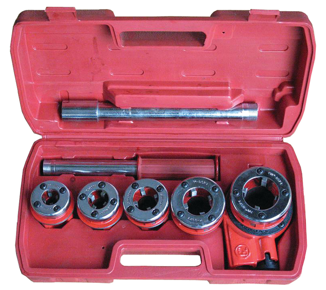 9pc Ratcheting Pipe Threader with Plastic Case