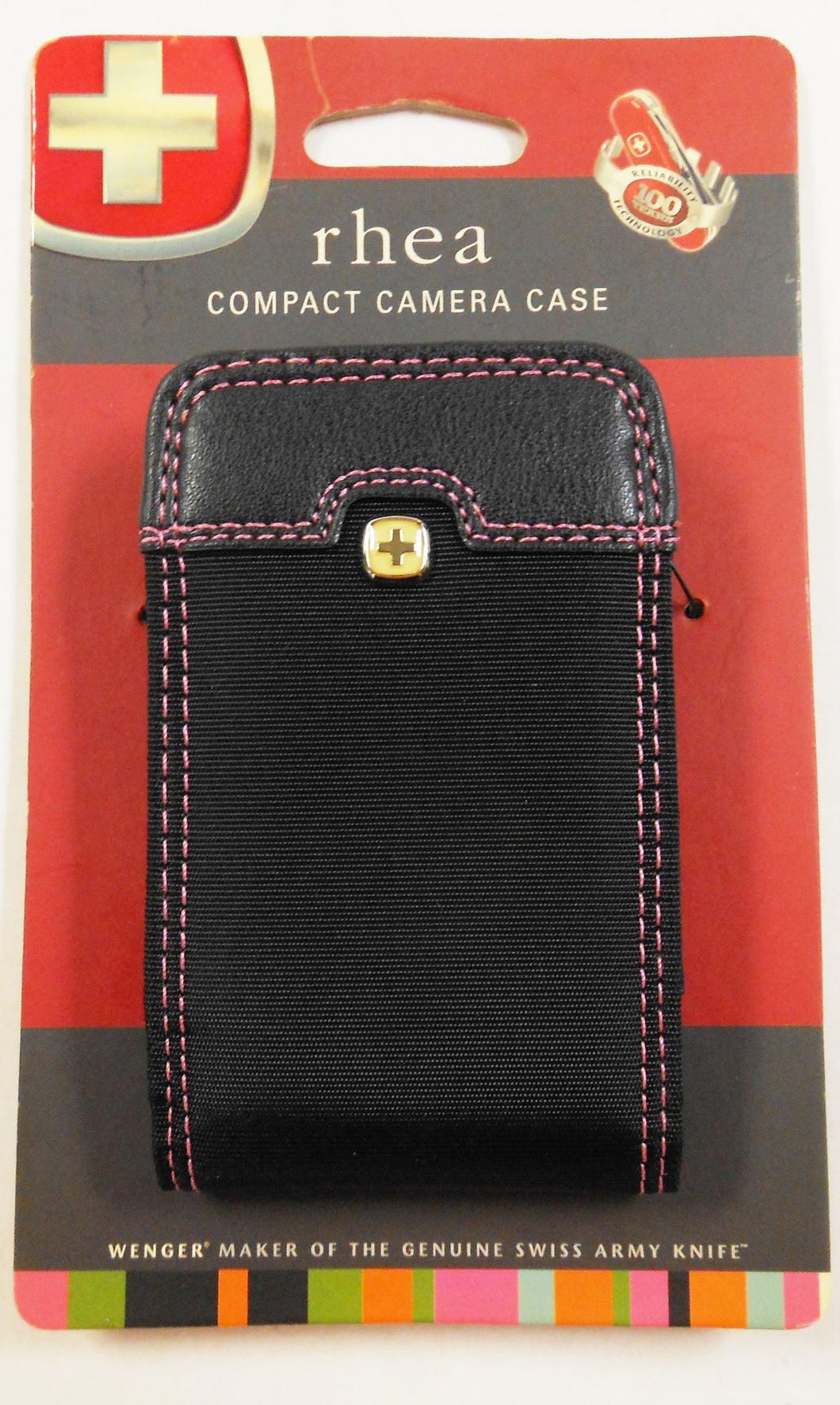 Swiss Compact Camera Case, Pink Stitching