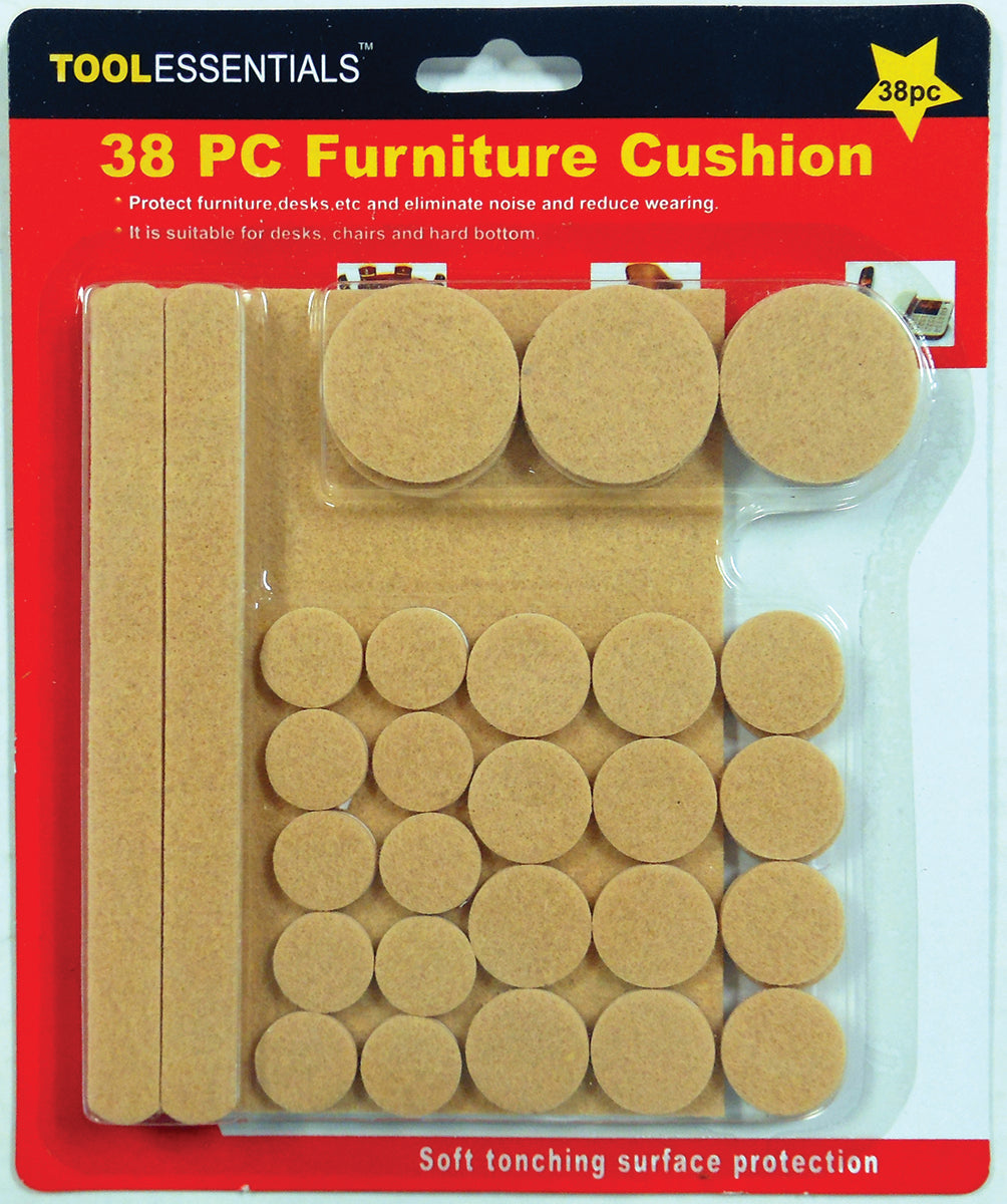 38pc Cushion Furniture Pads Assorted Sizes Protect Floors