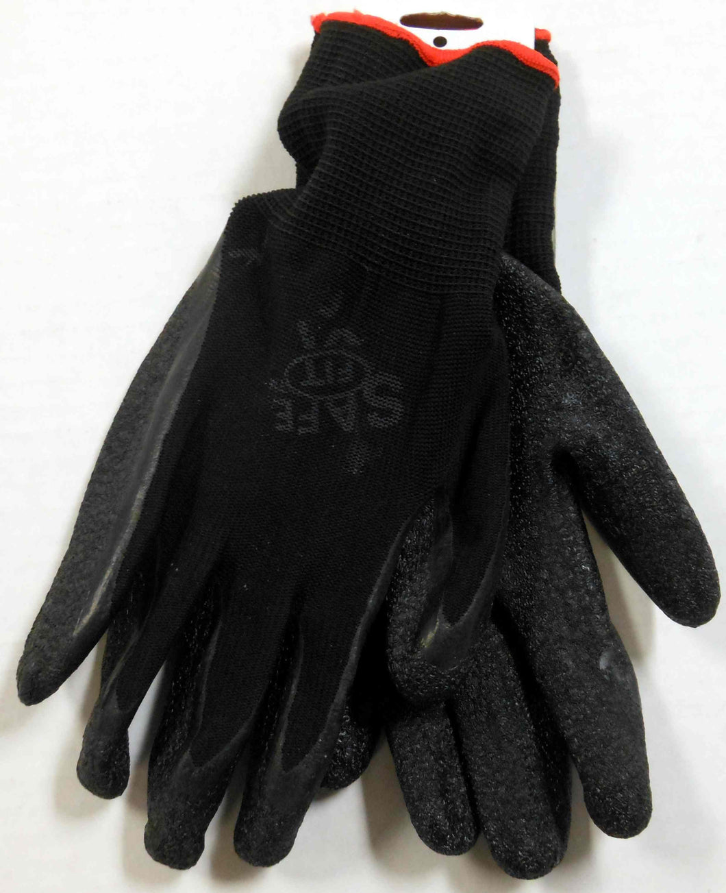 Latex Coated Work Gloves, X-Large Black