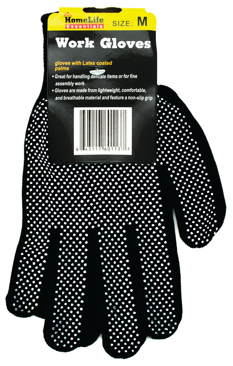 Black Knit Gloves with PVC Dot Medium Assembly/Delicate Items