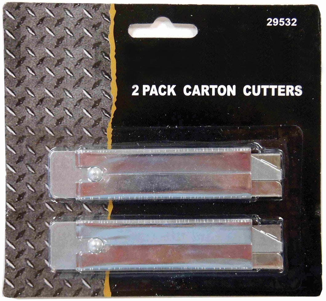 2 Pack Box Cutters with Single Edge Razor Blades