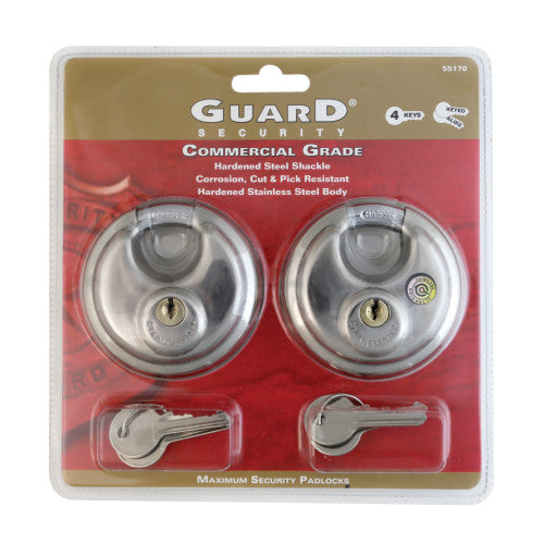 2pc Round Disc Padlocks 2.75