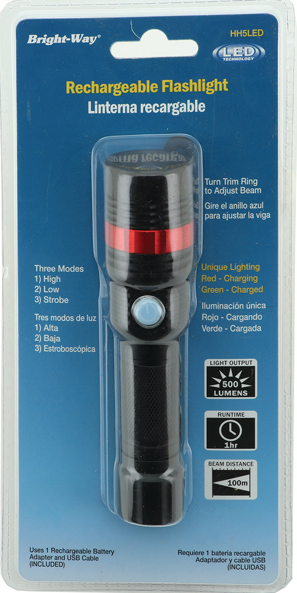 LED CREE Flashlight 500 Lumens Rechargeable Battery