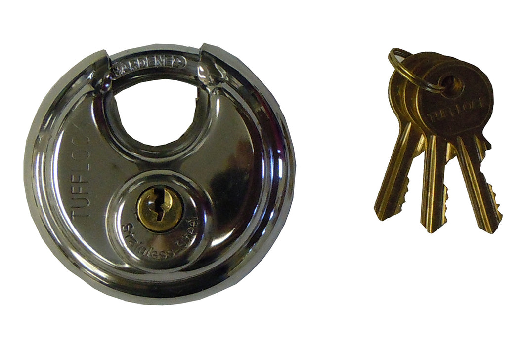 70mm Round Disc Padlock Stainless Steel 3 Keys