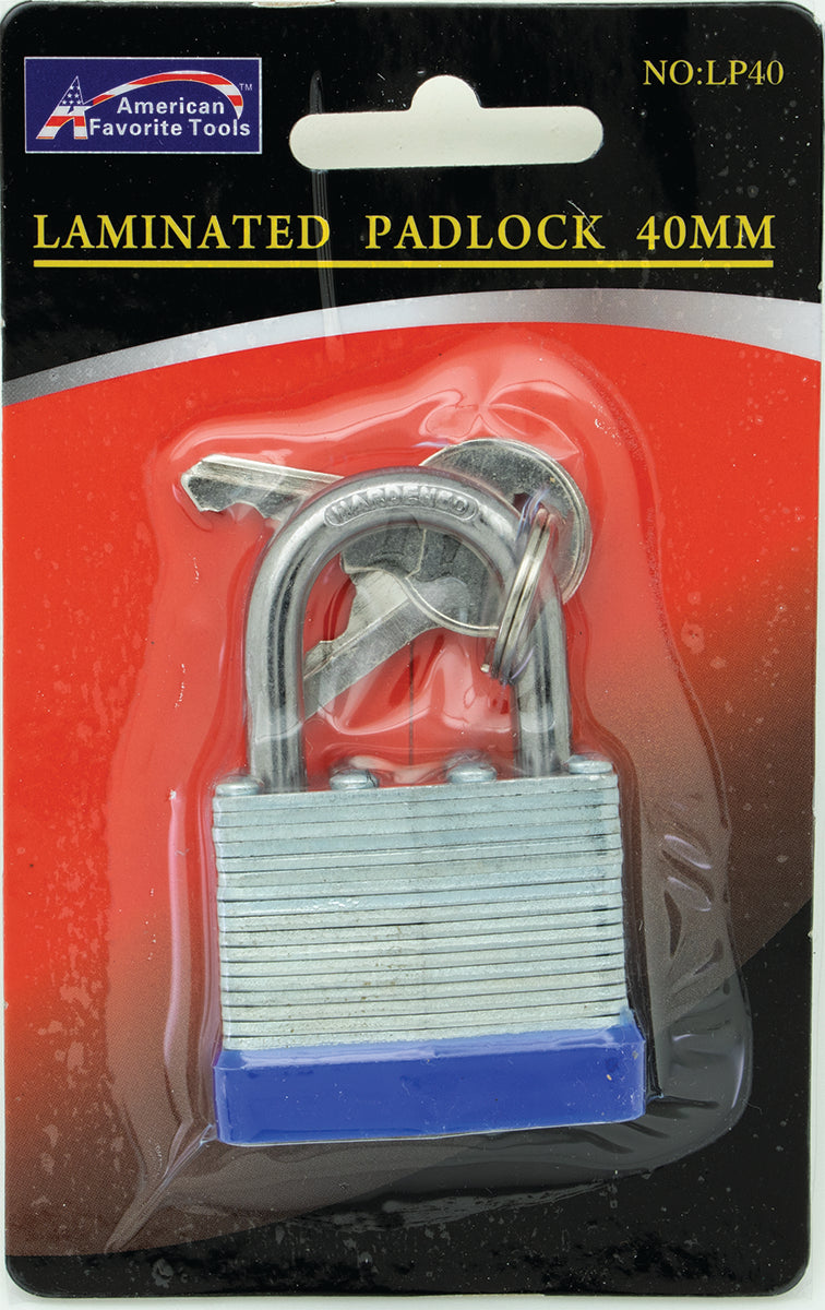 40mm Laminated Padlock 2 Keys