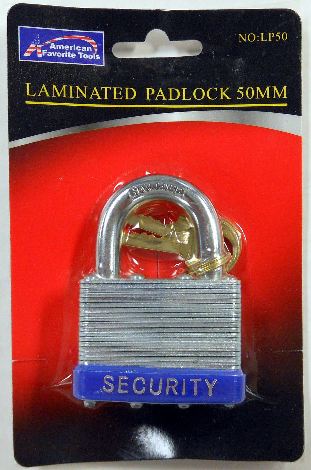 50mm Laminated Padlock 2 Keys Brass Tumblers