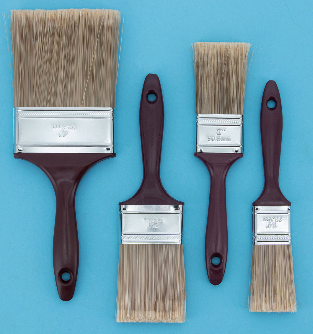 MBS Value Series 4pc Paint Brush Set, For Use with All Paints & Stains