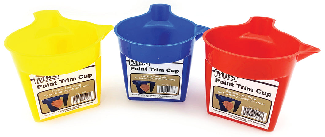 Paint and Trim Cup 18oz. Red/Blue/Yellows with Brush Holder
