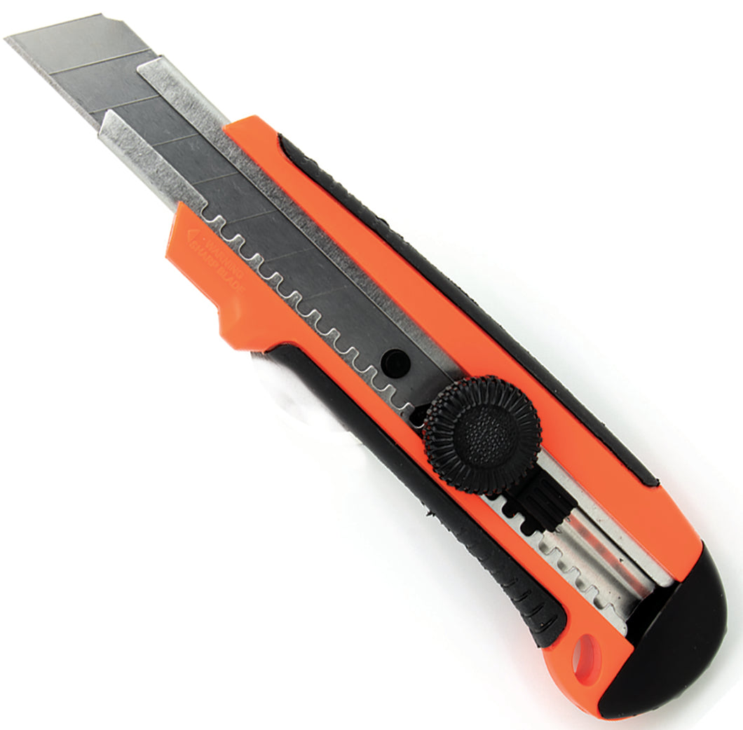 MBS 18mm Snap Off Blade Utility Knife, Heavy Duty Metal Chamber